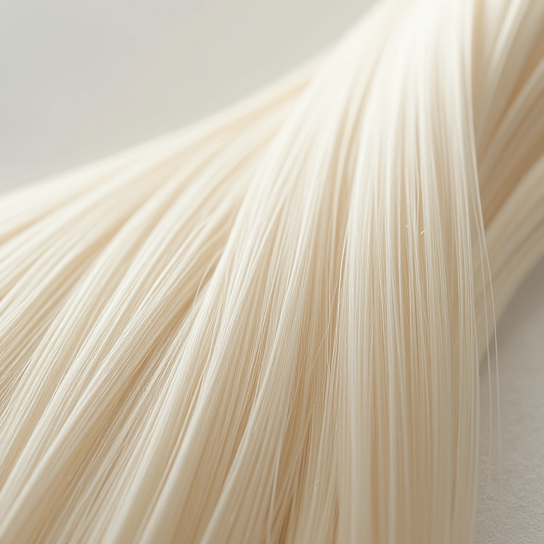 Cabelo descolorido danificado com pontas duplas.