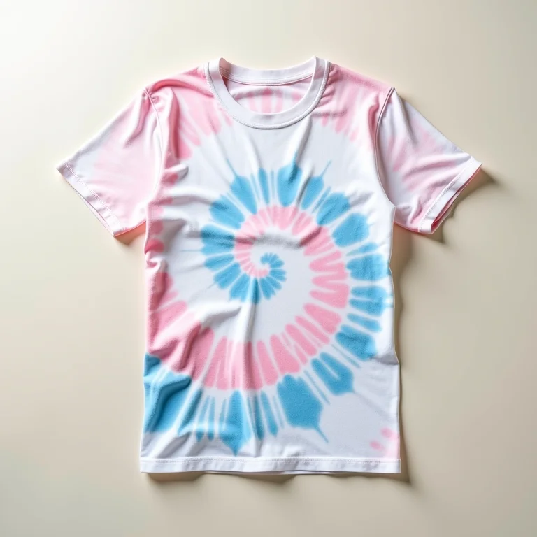 Camiseta branca com estampa tie dye espiral