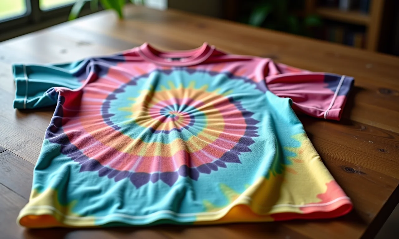 Camiseta com estampa tie dye espiral.