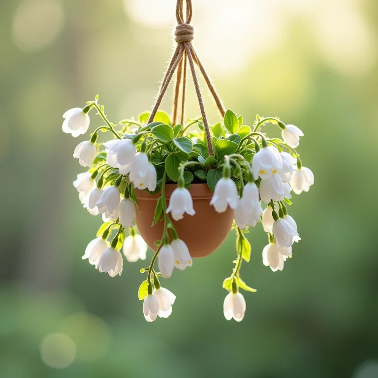 Campânulas em cesto suspenso