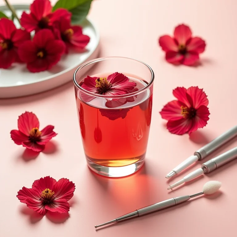 Chá de hibisco para nutrição das unhas