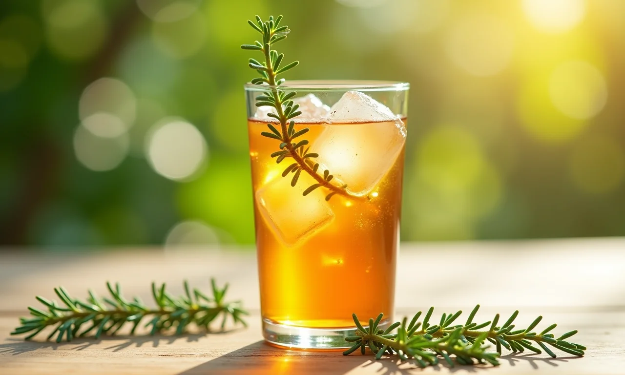 Chá de zimbro gelado, bebida diurética e refrescante.