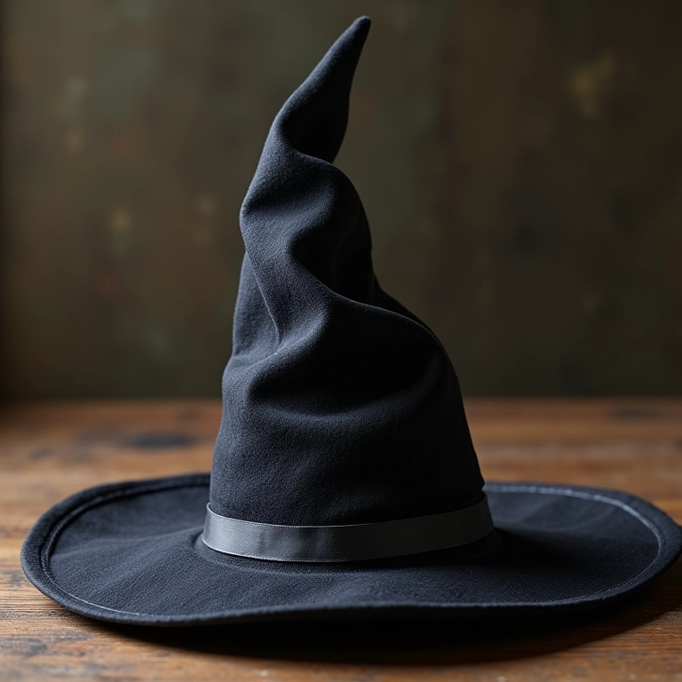 Chapéu de bruxa de papelão perfeito e bem acabado.