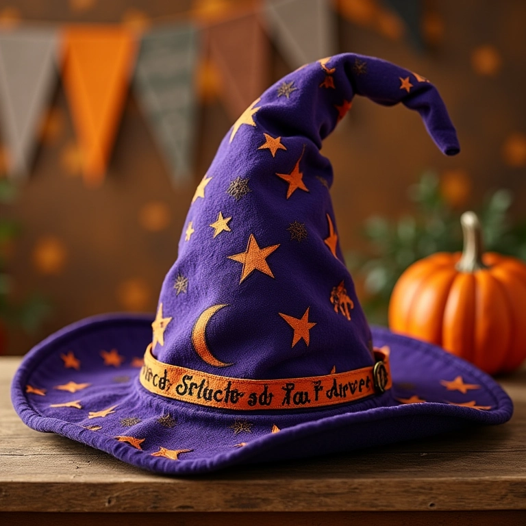 Chapéus de bruxa customizados para diferentes temas.