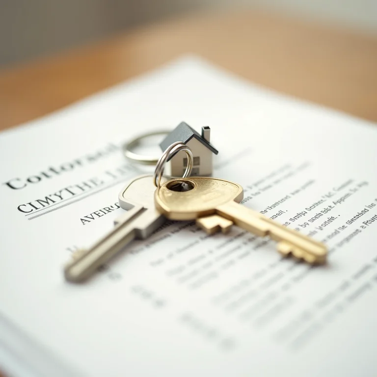 Chaves de casa e contrato de financiamento imobiliário