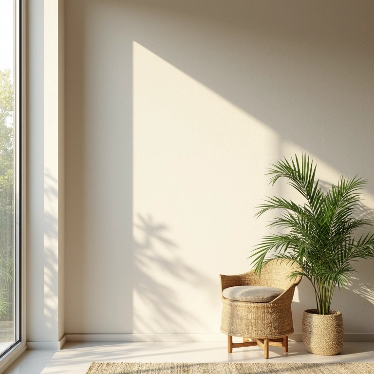 Cleaned wall, Brazilian home, natural light, well-maintained, fresh look, lifestyle photography, 8K Muro limpo e bem conservado em casa brasileira.