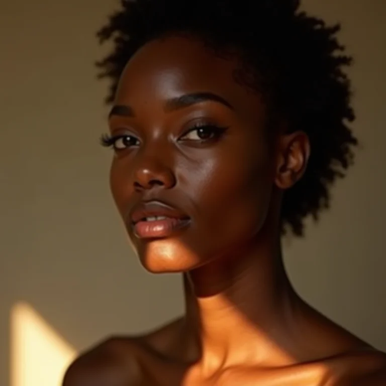 Close-up de mulher com pele radiante.