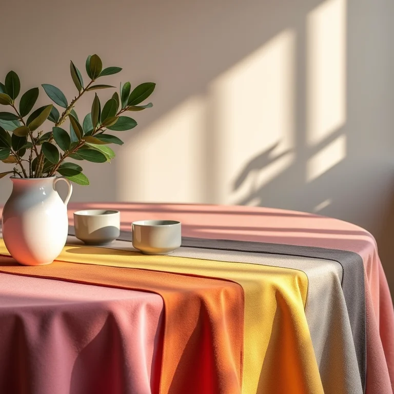 Combinações de cores e estampas para toalhas de mesa de buffet