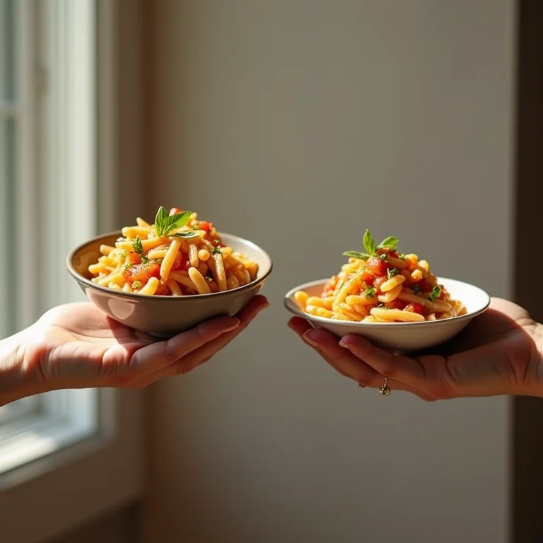 Comparação de porções de comida.