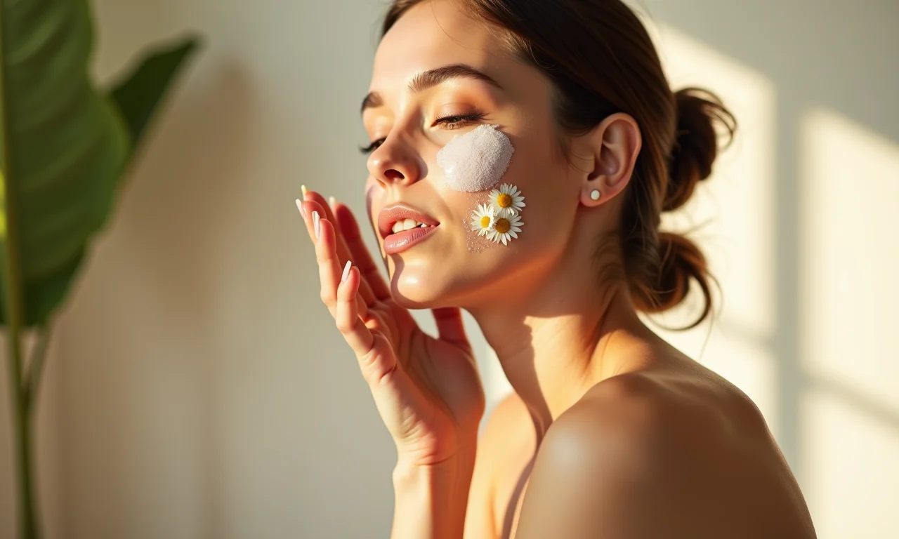 Compressa de chá de camomila para alívio de problemas de pele.