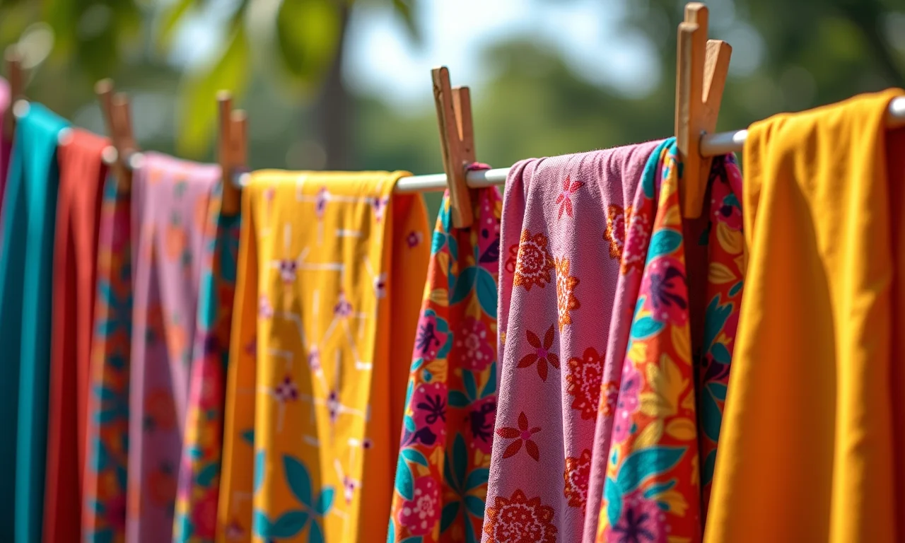 Cores vibrantes e estampas criativas em tecidos da moda 2025.