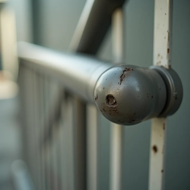 Corrimão com fixação inadequada