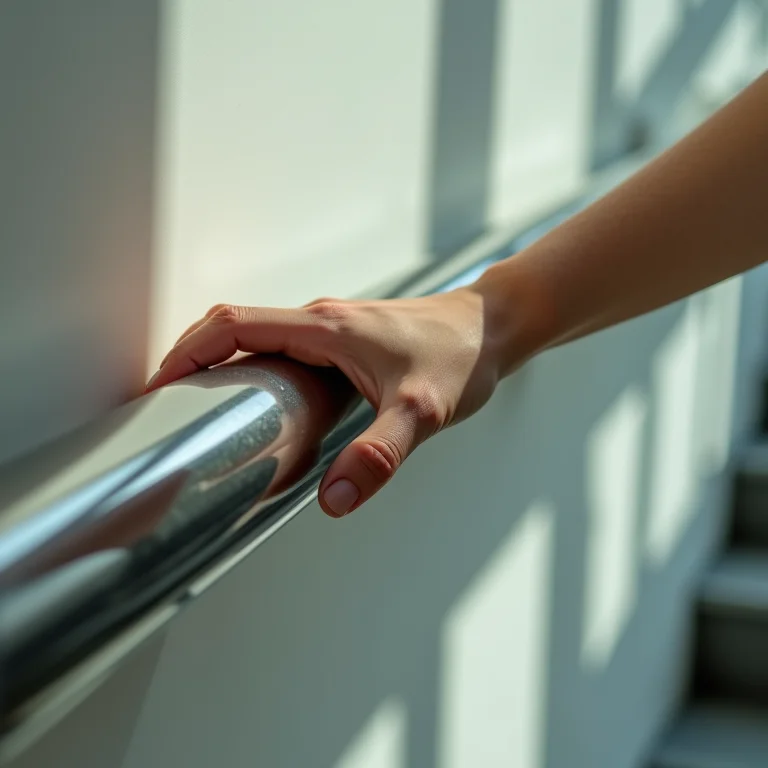 Corrimão com superfície escorregadia