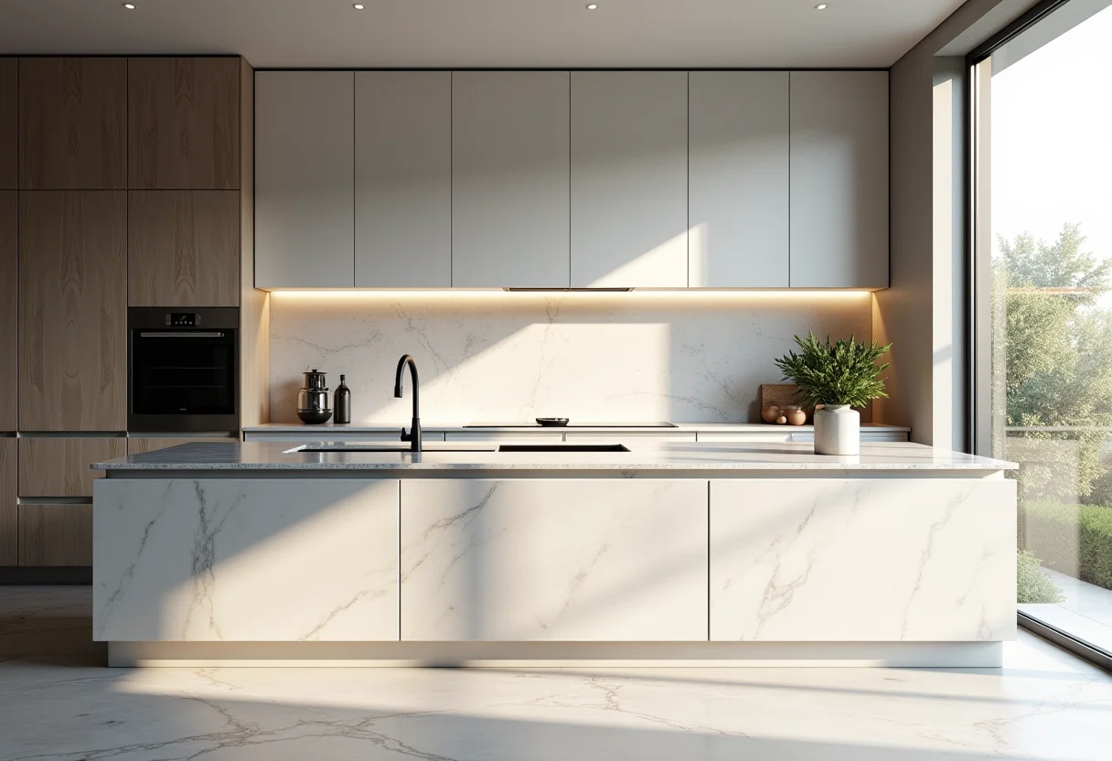 Piso de granito: o guia definitivo para não errar na escolha Cozinha moderna com piso de granito