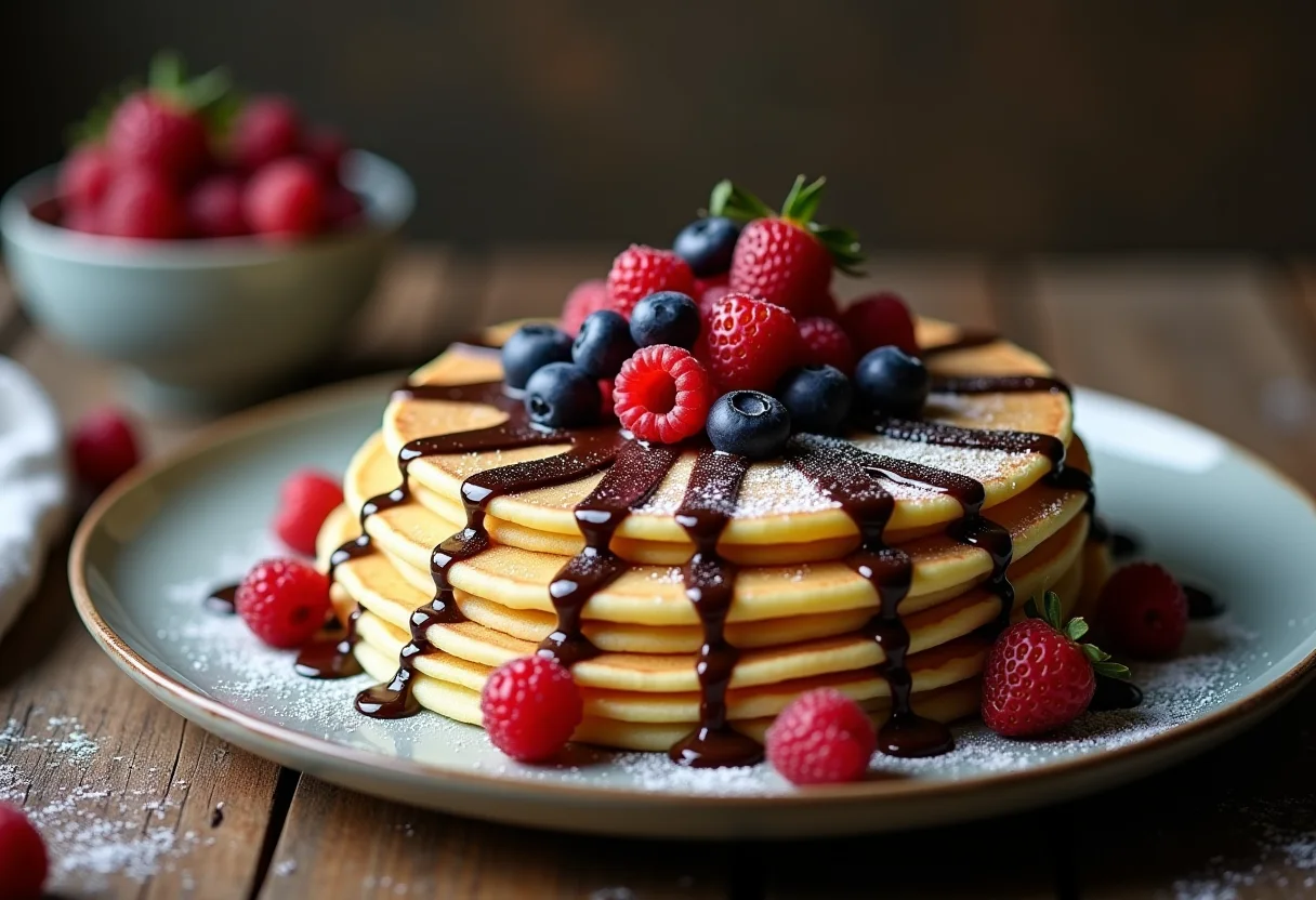 Frigideira para crepe: qual o segredo para a massa perfeita? Crepes delicadas empilhadas em mesa rústica.