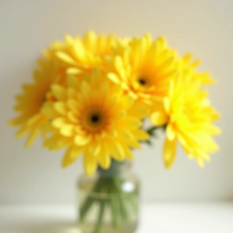 Crisântemo de tecido amarelo em um vaso.