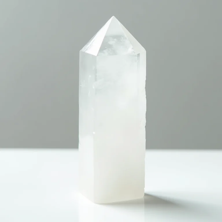 Cristal selenita em fundo branco