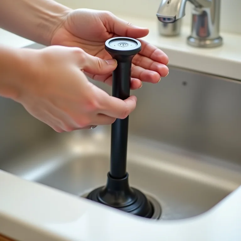 Desentupidor de borracha em ação