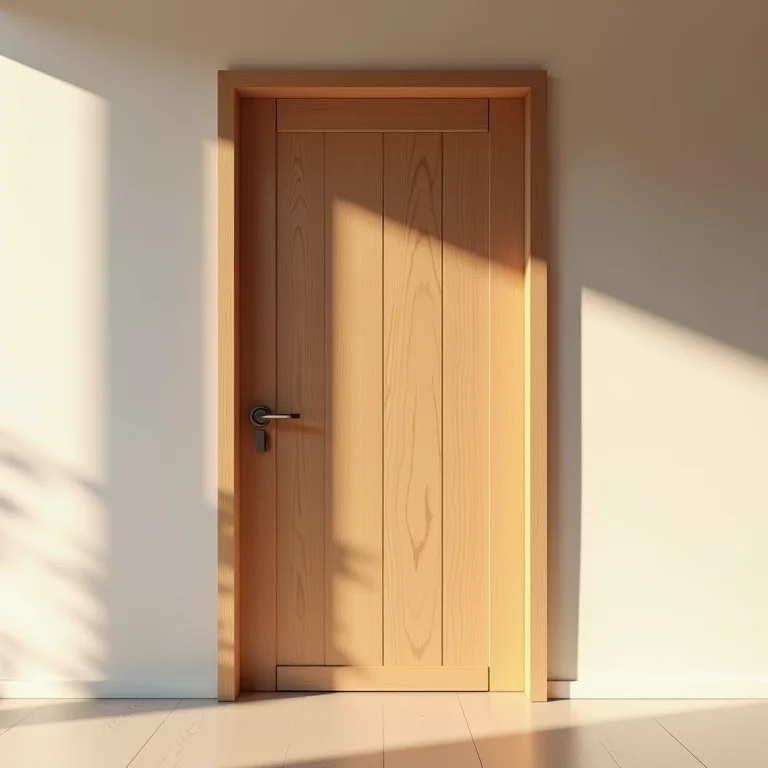 Design elegante de porta pivotante de madeira