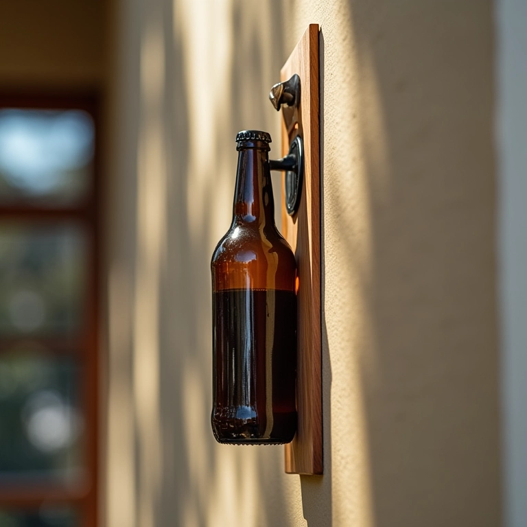 Design elegante do abridor de garrafa de parede.