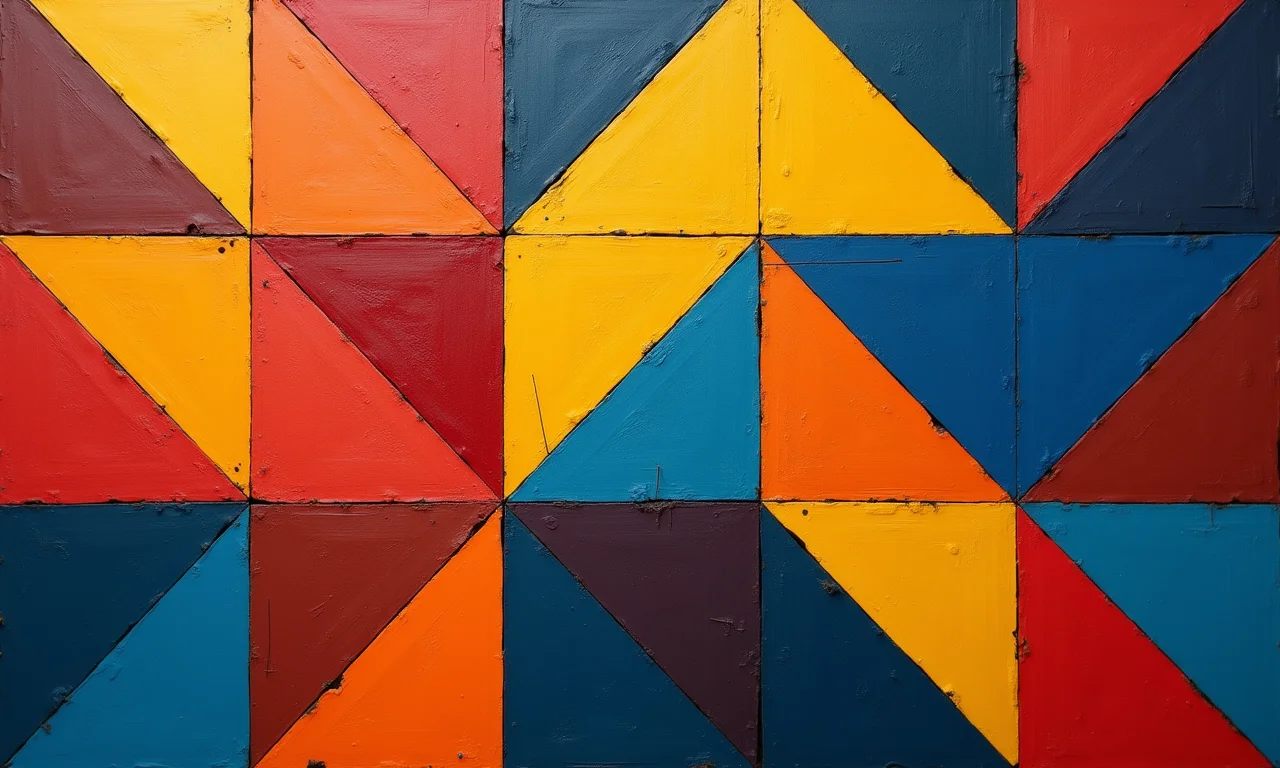 Design geométrico em patchwork FPP exibindo precisão impecável