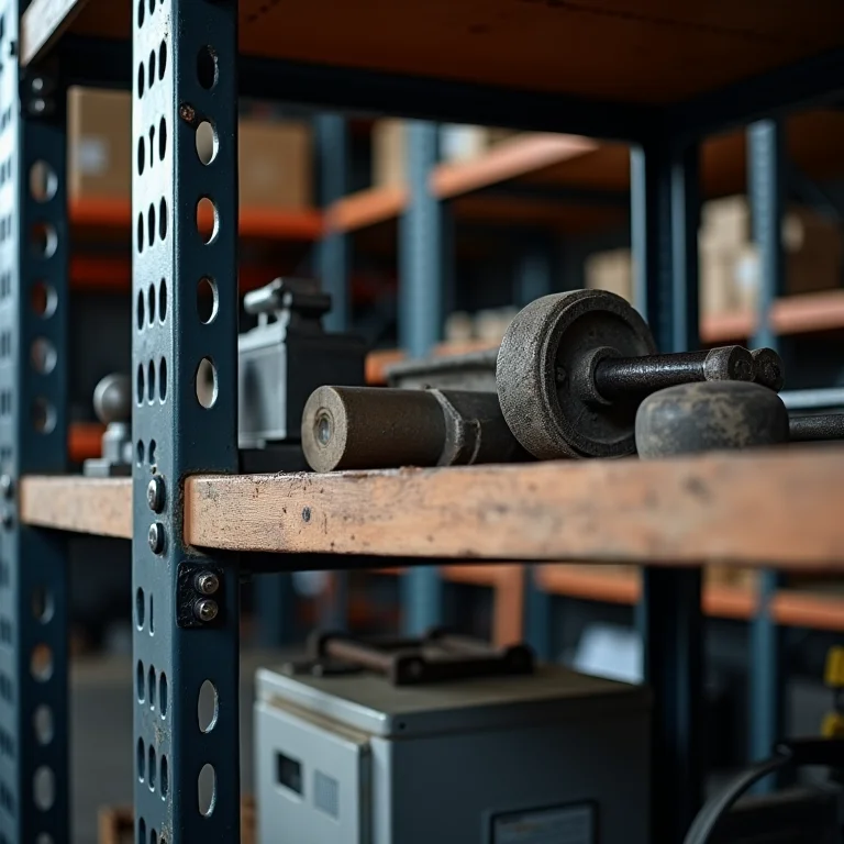 Detalhe da durabilidade de uma estante de aço