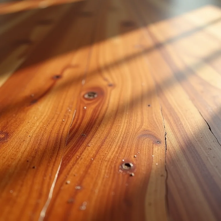 Detalhe de assoalho de madeira Jatobá.