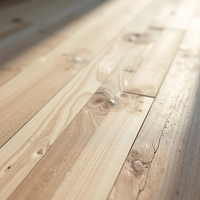 Detalhe de assoalho de madeira Peroba Mica.