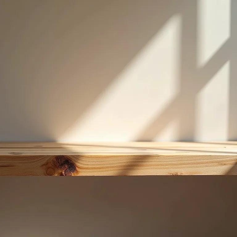 Detalhe de uma bancada de Pinheiro de Riga, madeira de demolição com textura rústica