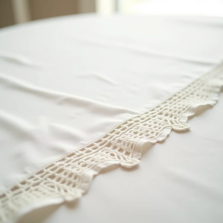 Detalhes de acabamento em toalhas de mesa
