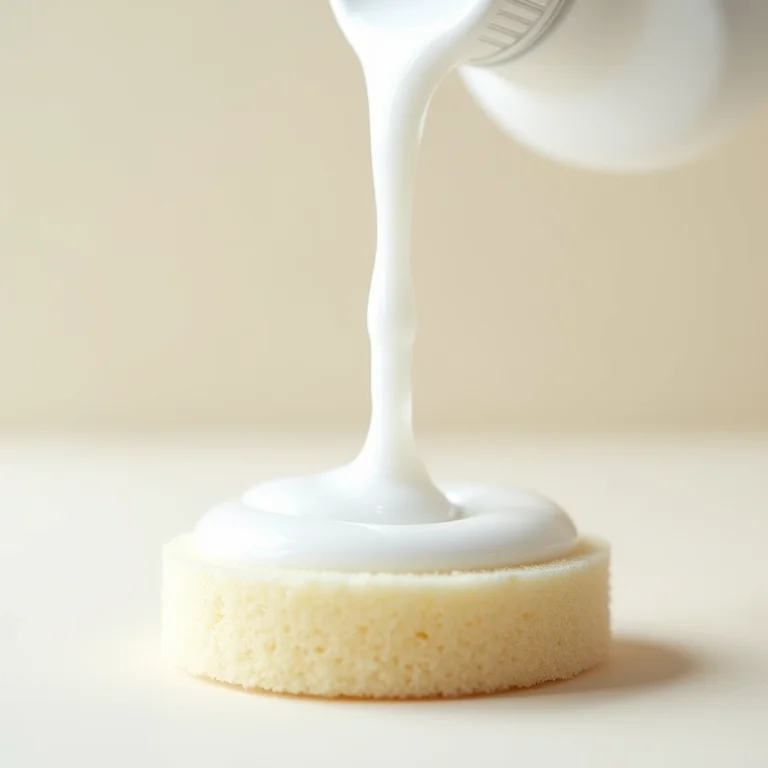 Detergente neutro sendo despejado em uma esponja macia.