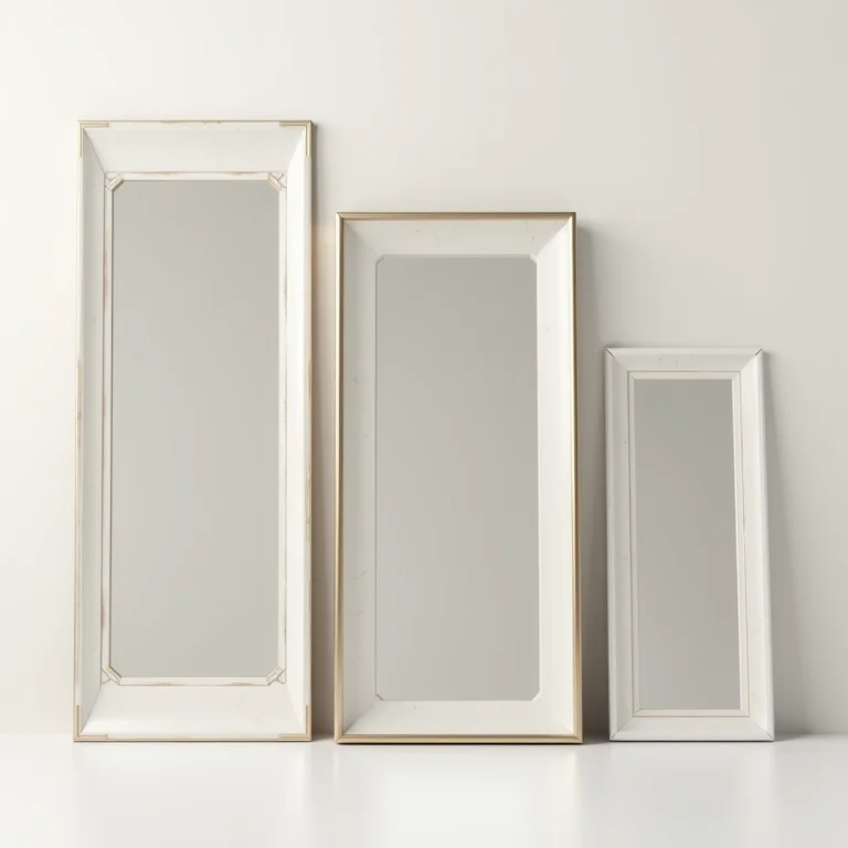 Diversos modelos e estilos de espelhos de corpo inteiro.