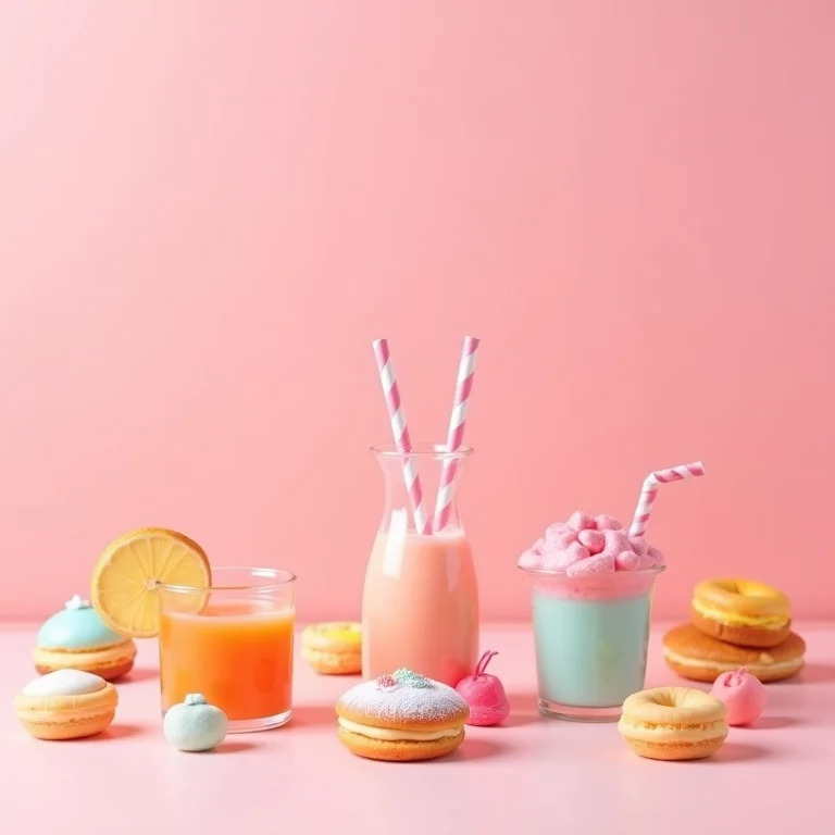 Doces e alimentos açucarados em abundância.