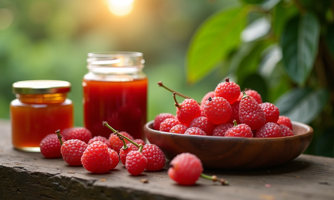 Doces e geleias de bilimbi em uma casa de fazenda.
