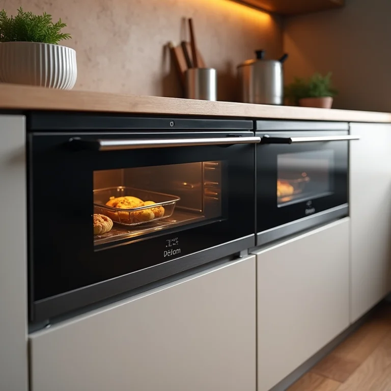 Eletrodomésticos compactos e embutidos em cozinha pequena