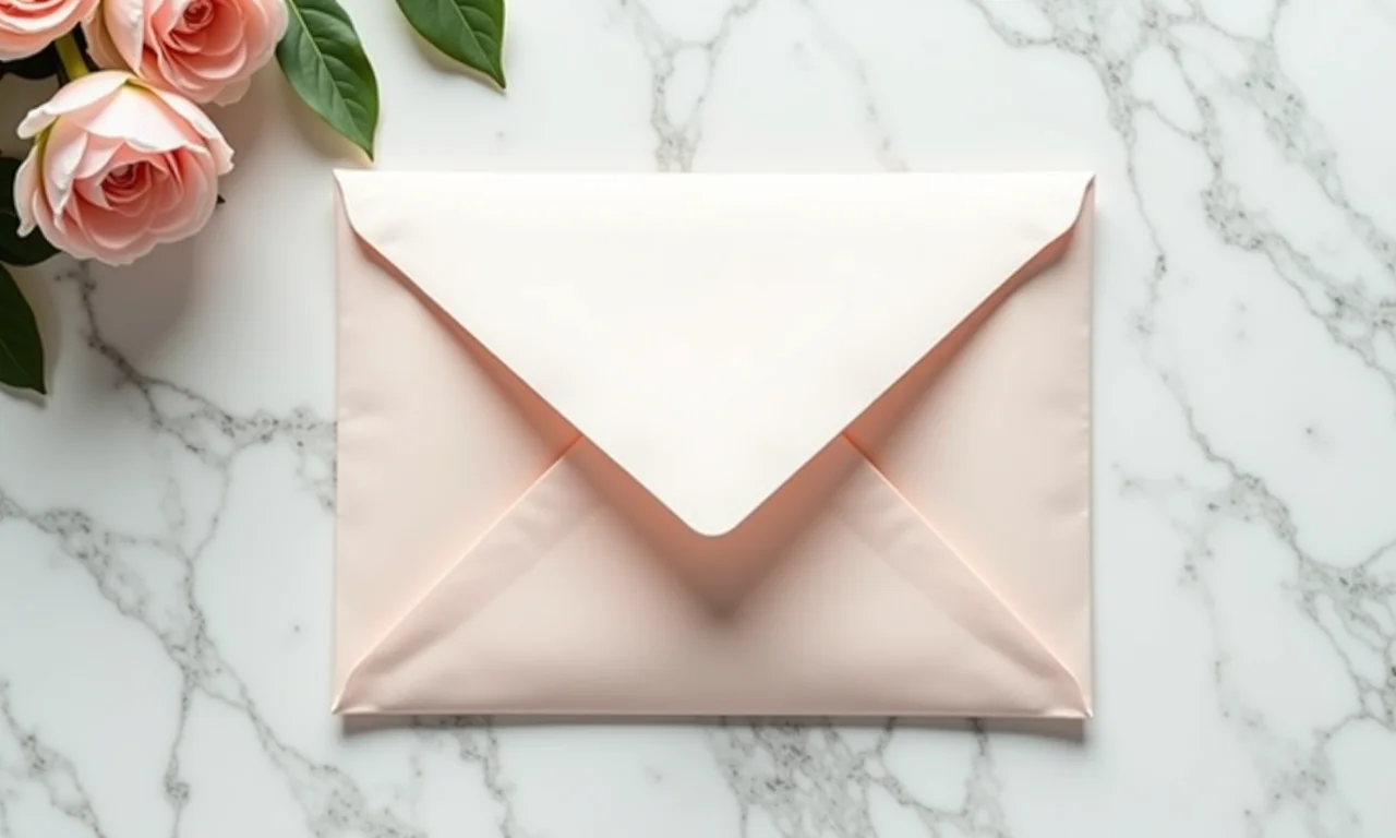 Envelope com aba triangular charmosa.