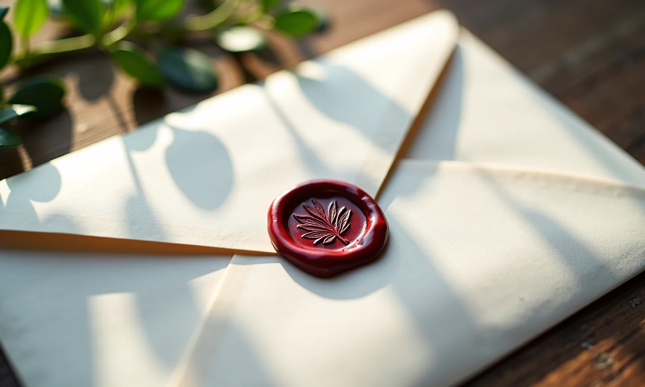 Envelope com fecho criativo.