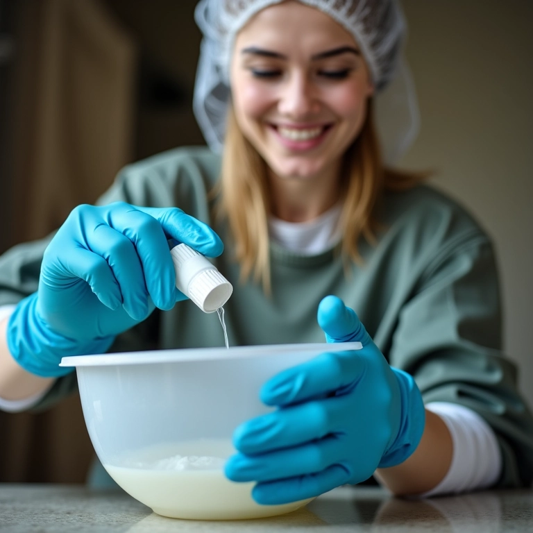 Equipamentos de proteção ao descolorir o cabelo em casa.