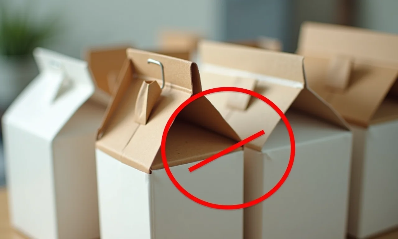 Erro comum na montagem da caixa milk sinalizado em vermelho.