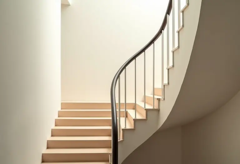 Escada moderna com corrimão elegante