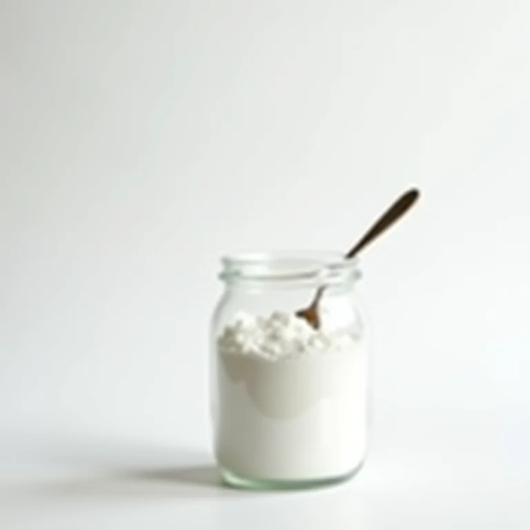 Esfoliação caseira de bicarbonato de sódio em um pote de vidro