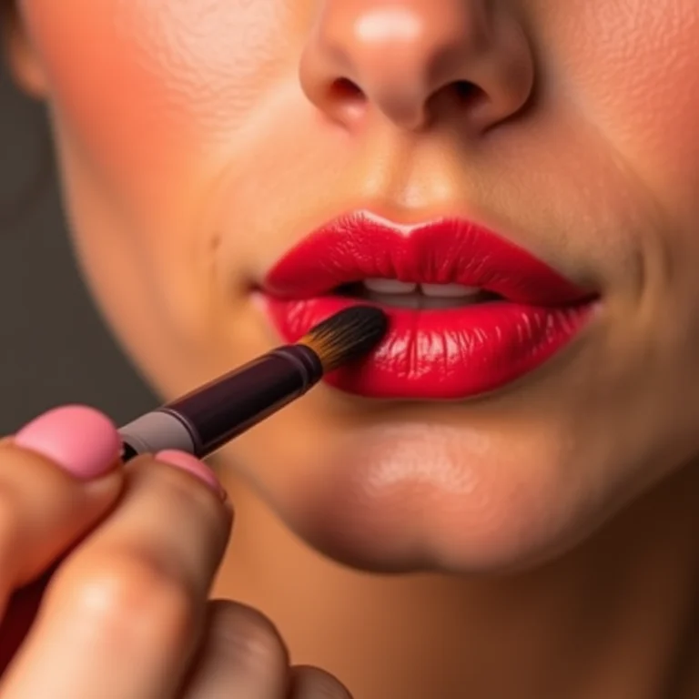 Esfumando o contorno labial com pincel