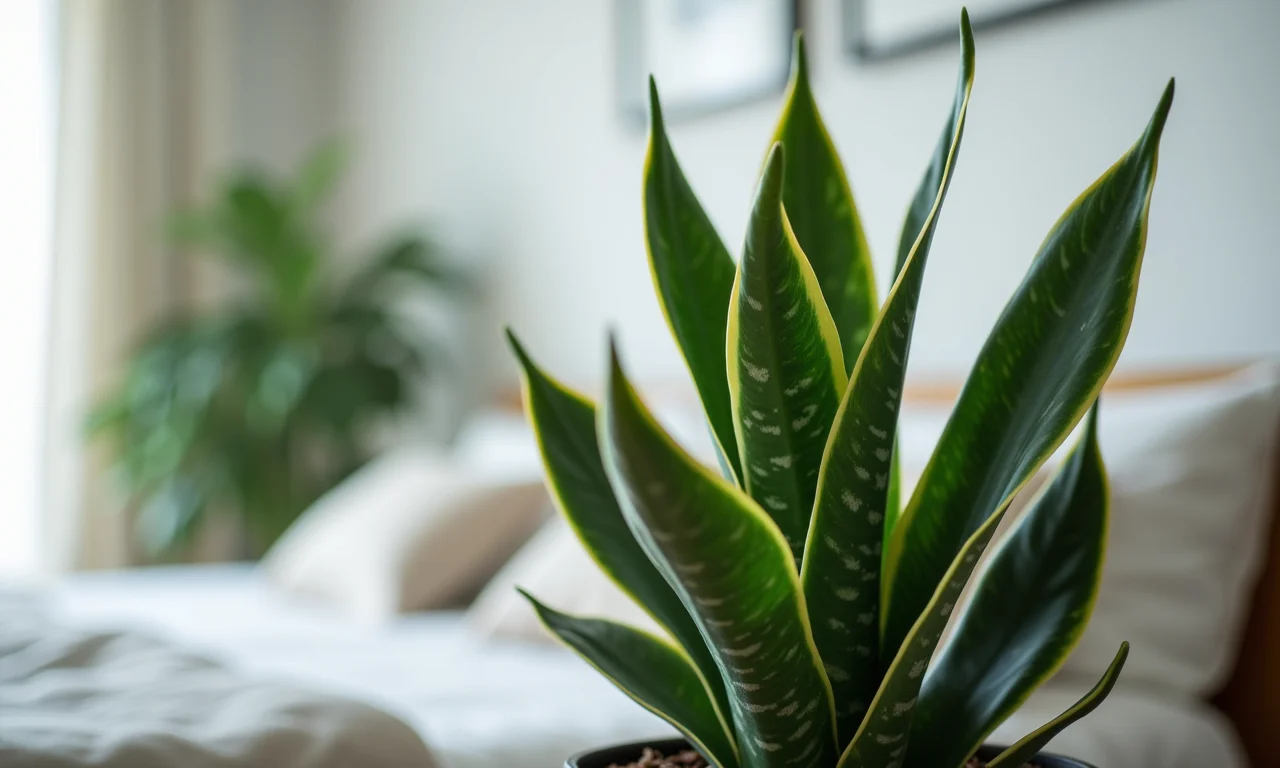 Espada de São Jorge em quarto moderno, purificação do ar.