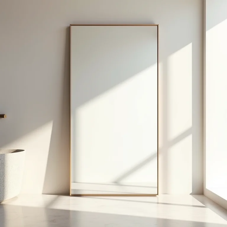 Espelho grande retangular ampliando banheiro