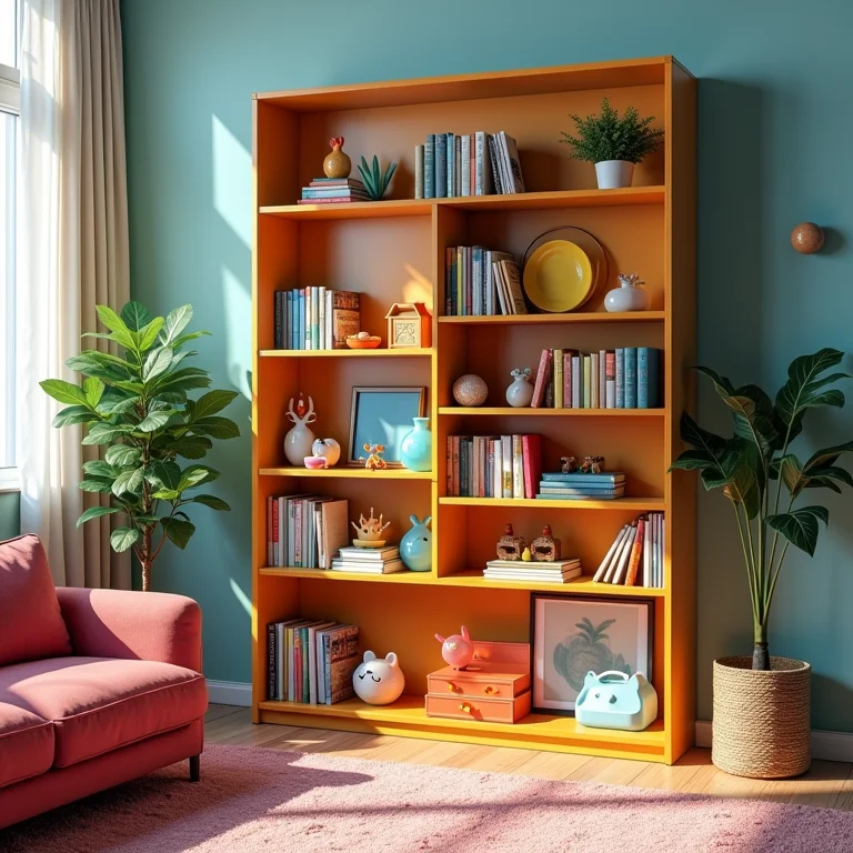 Estante de aço colorida: alegria e personalidade.