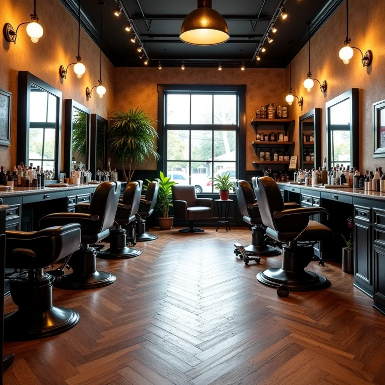 Estilos de pisos em diferentes barbearias