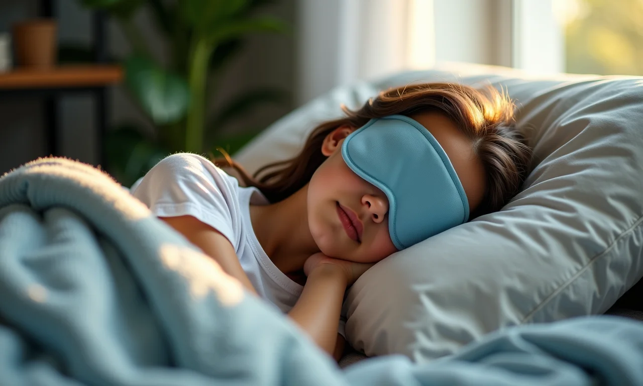 Estudante dormindo tranquilamente em quarto aconchegante brasileiro.