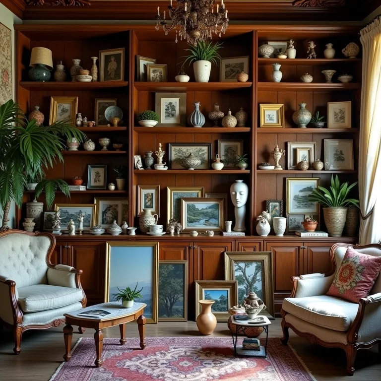 Excesso de objetos decorativos em um quarto