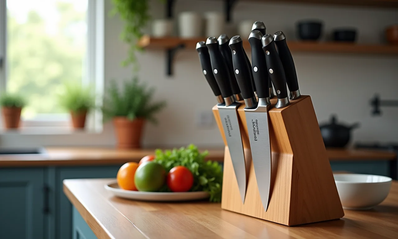 Facas guardadas em local seguro.