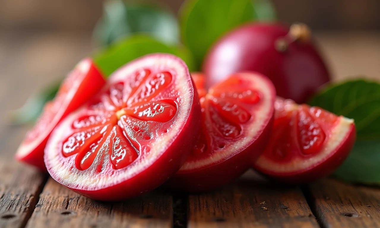 Fatias de bilimbi com ingredientes anti-inflamatórios.